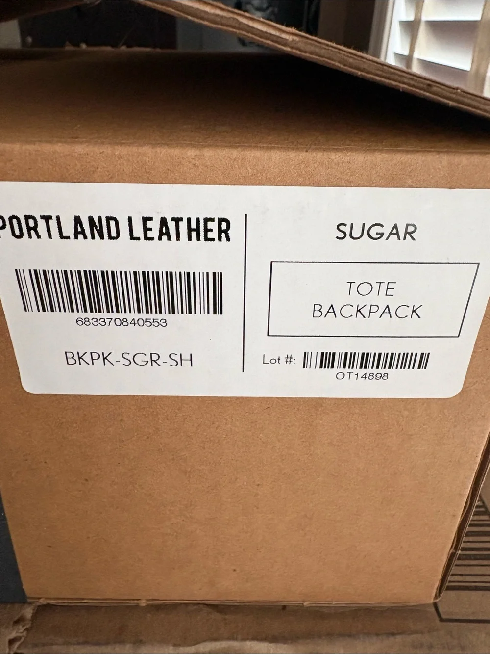 NIB Portland Leather Pebbled Backpack Tote Sugar